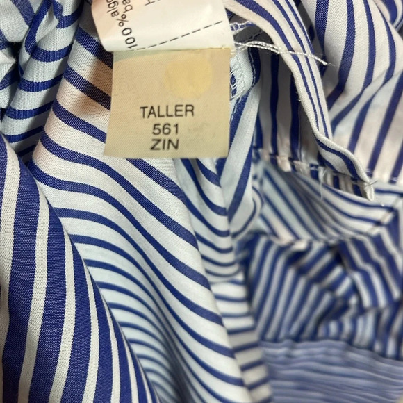 Zara Trf  Blouse Oversized To Striped Classic Button two color Blue. Small - Picture 9 of 11